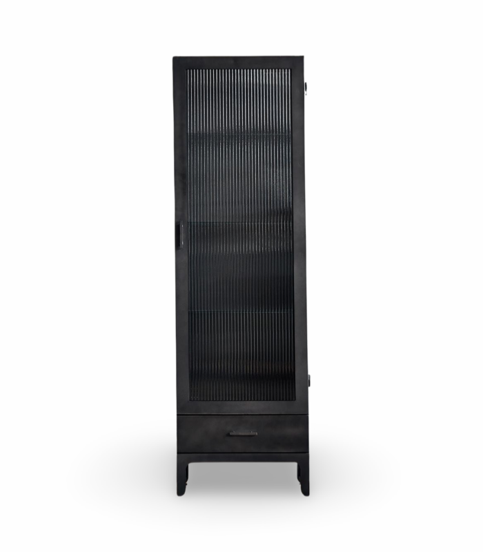 Black Fluted Glass Cabinet